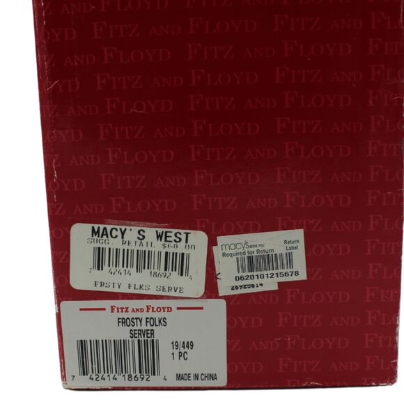 Vintage Fitz and Floyd Holiday Snowman Frosty Folks Serving Candy Dish 11” - Picture 8 of 8